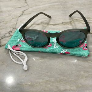Goodr Reflective Gray Sunglasses w/ Flamingo Case